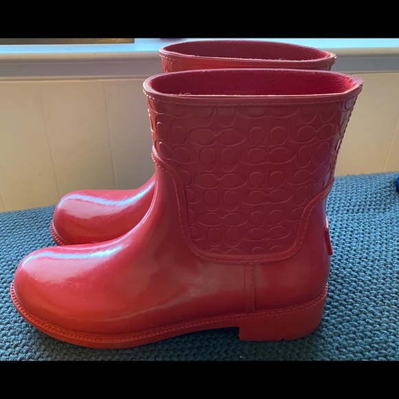 Red Coach Rain Boots